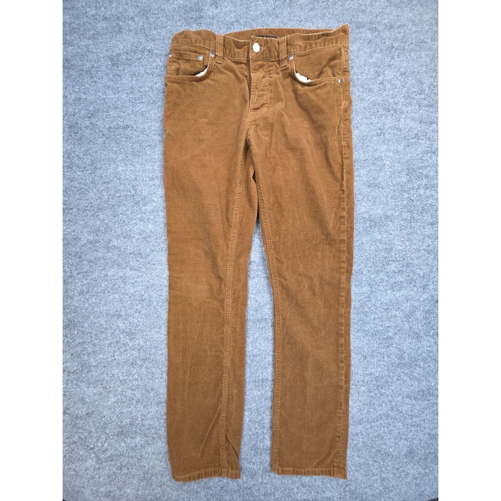 Nudie Jeans Grim Tim Corduroy Pants Men's 33 x 32 (FITS 32 x 30) Brown Lion